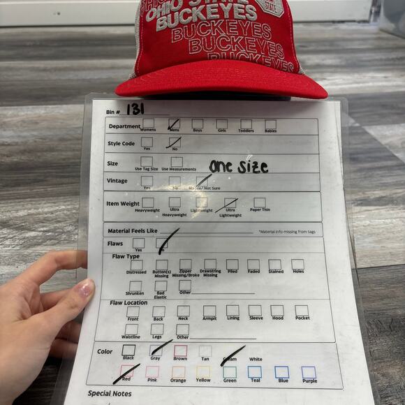 Vintage Signature Sportswear Red Mens‎ OS Ohio State Buckeyes Trucker Cap 80s - Picture 5 of 5